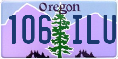 OR license plate 106ILU