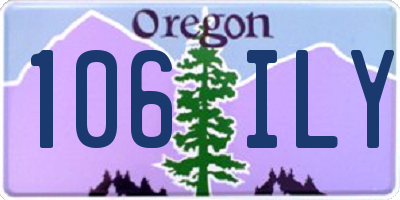 OR license plate 106ILY
