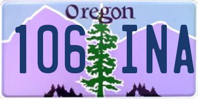 OR license plate 106INA