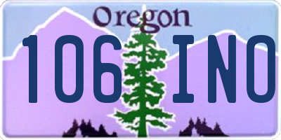 OR license plate 106INO