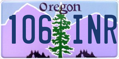 OR license plate 106INR