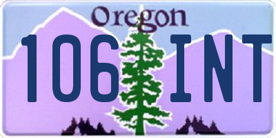 OR license plate 106INT