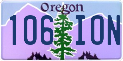 OR license plate 106ION