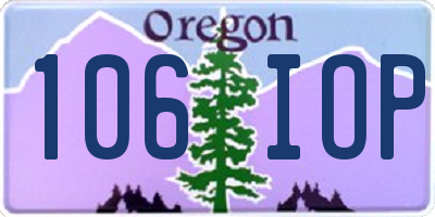 OR license plate 106IOP