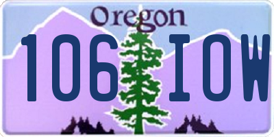 OR license plate 106IOW