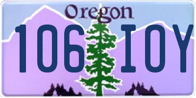 OR license plate 106IOY