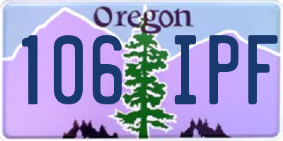 OR license plate 106IPF