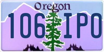 OR license plate 106IPO
