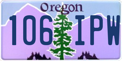 OR license plate 106IPW