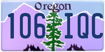 OR license plate 106IQC
