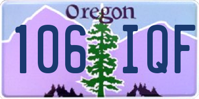 OR license plate 106IQF