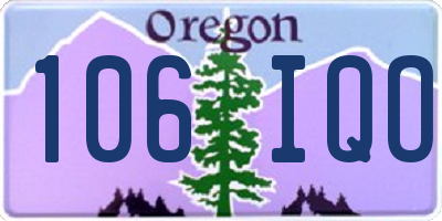OR license plate 106IQO