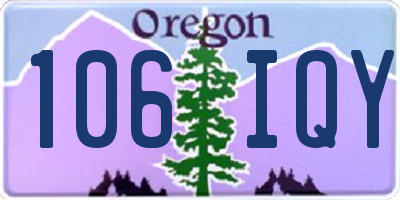 OR license plate 106IQY