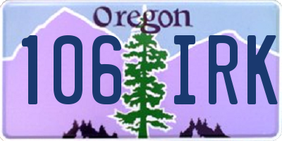 OR license plate 106IRK