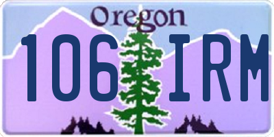 OR license plate 106IRM