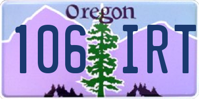 OR license plate 106IRT