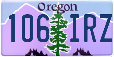 OR license plate 106IRZ