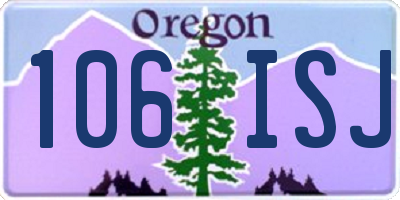 OR license plate 106ISJ