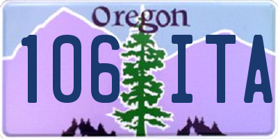 OR license plate 106ITA
