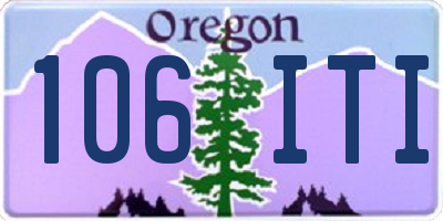 OR license plate 106ITI