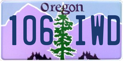 OR license plate 106IWD