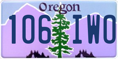 OR license plate 106IWO