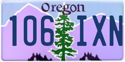 OR license plate 106IXN