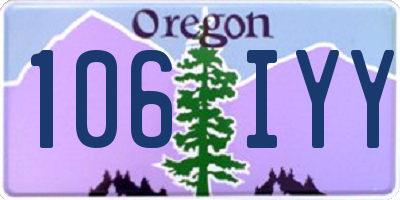 OR license plate 106IYY