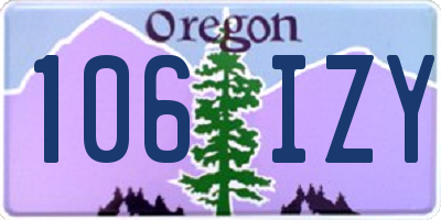 OR license plate 106IZY