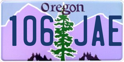 OR license plate 106JAE
