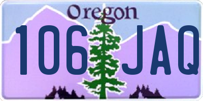 OR license plate 106JAQ