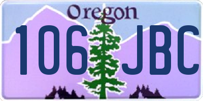 OR license plate 106JBC