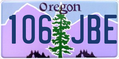 OR license plate 106JBE