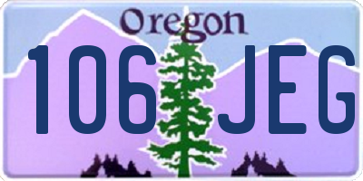 OR license plate 106JEG