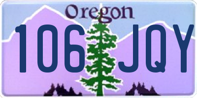 OR license plate 106JQY