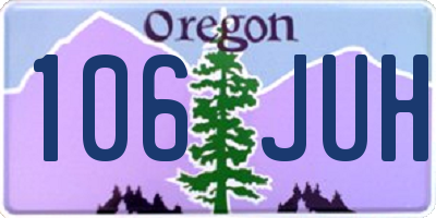 OR license plate 106JUH