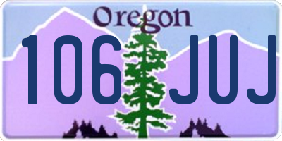 OR license plate 106JUJ