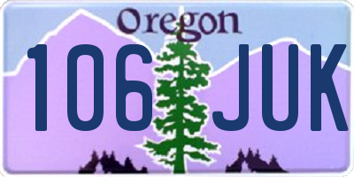 OR license plate 106JUK