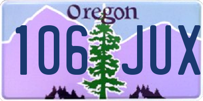 OR license plate 106JUX