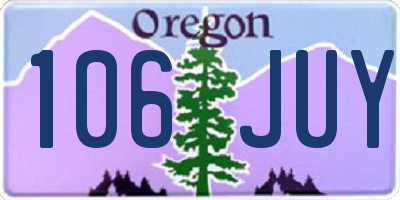 OR license plate 106JUY
