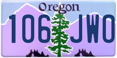 OR license plate 106JWO