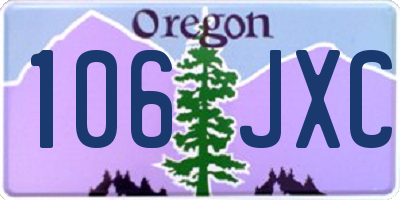 OR license plate 106JXC