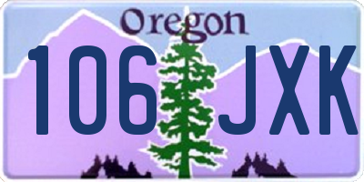 OR license plate 106JXK