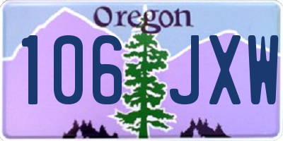 OR license plate 106JXW
