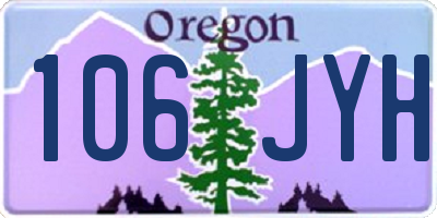 OR license plate 106JYH