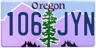 OR license plate 106JYN