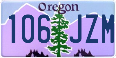 OR license plate 106JZM