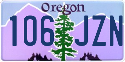 OR license plate 106JZN