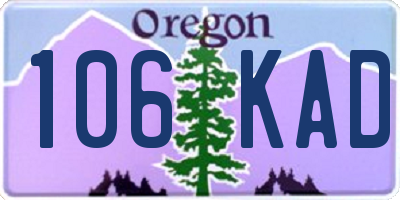 OR license plate 106KAD