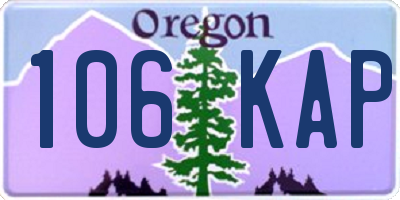 OR license plate 106KAP